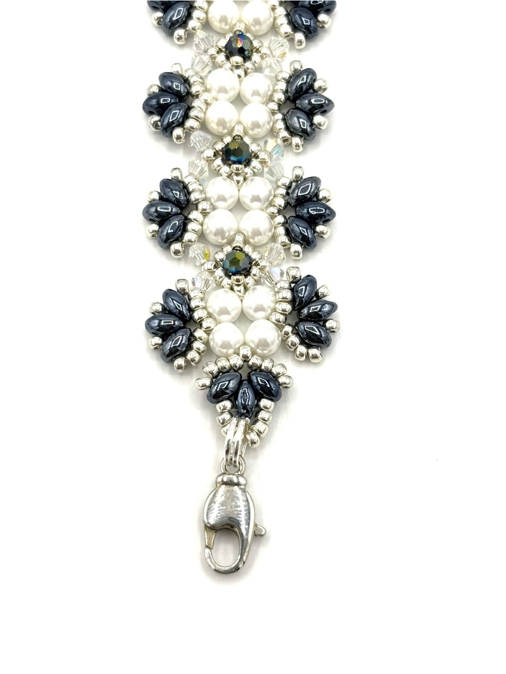 Hand Crafted Pearl & Black Victorian Style Bracelet - Women's Jewelry - Picture 5 of 7
